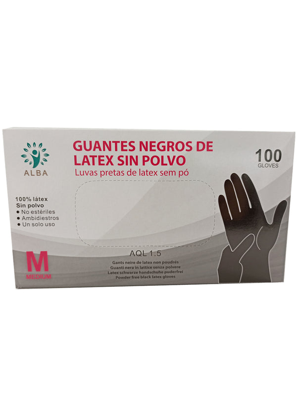 Gants latex noir - Boîte de 100 gants