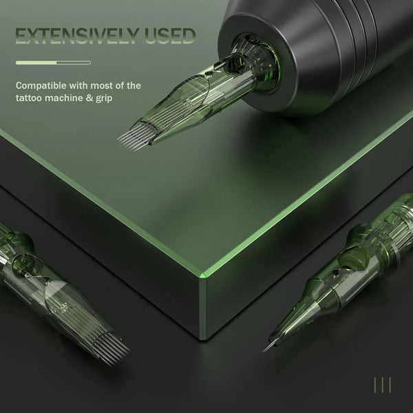 INKin REVO Tattoo Cartridges Needles 0.25mm Round liner -Long  taper - boite de 20 cartouches